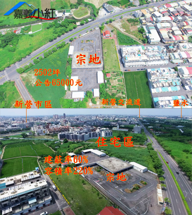 空拍環景..台南市新營區家樂福旁建地**出售建地-54**