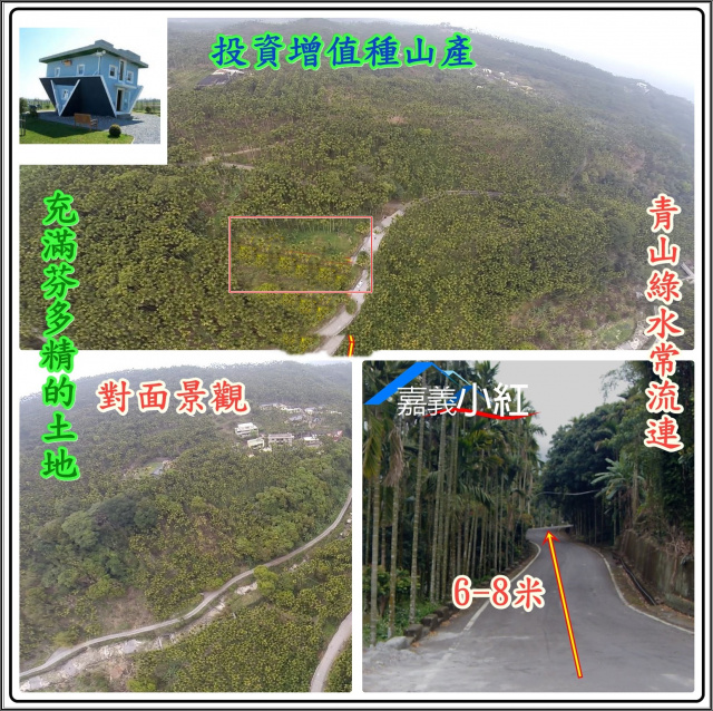 空拍環景..嘉義縣梅山鄉緩坡林地**出售林地-1070**