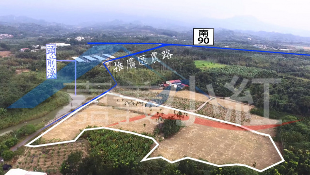 空拍環景..台南市白河區平坦農地每分90萬**出售農地-65**