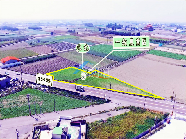 空拍環景..雲林縣四湖鄉縣155旁大面寬農地**出售農地-52**