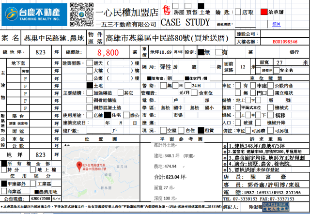 高雄 燕巢 中民路 建.農地